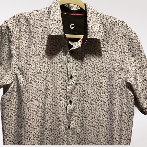 Fried Denim Mens Print Short Sleeve Shirt - Picture 6 of 9